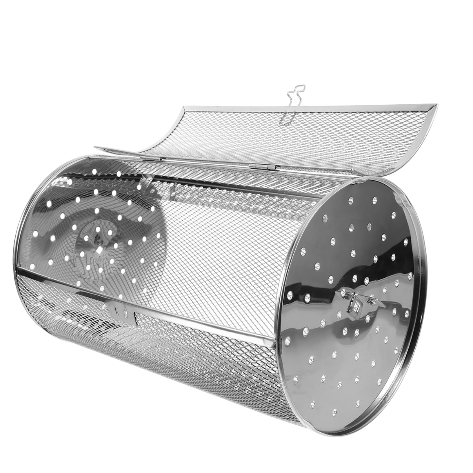 HEMOTON Electric Oven Roasting Cage Stainless Steel Grill Basket for Nuts Dried Fruits and Meat Rotating Bbq Roaster Tool for Camping and Home Cooking