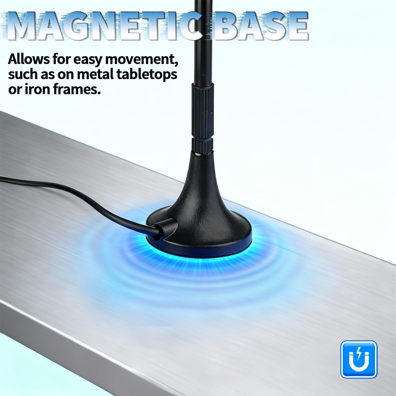 Bingfu Antenna 4G LTE Interni SMA Maschio 7dBi MIMO Esterna Base Magnetica (2 Pacchi) para Tim Iliad Vodafone WindTre 4G LTE Cellular Router Modem Gateway Hotspot