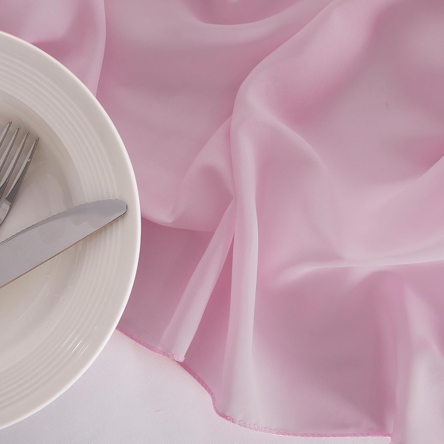 20Pack Chiffon Table Runner, Wedding Table Runner, 14x108 inches Gauze Table Runner, Rustic Sheer Table Decor for Romantic Bridal Shower, Baby Shower, Birthday Party Cake Table(Dusty Pink)