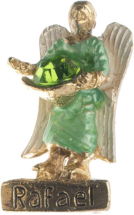Angelitos de Mexico 1 inch (2.5cm) Seven Archangels with Cristal Mini Statue Set Angel Figures Weekly Protection