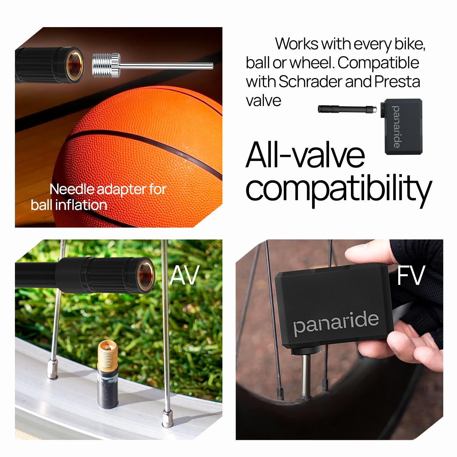 Panaride Air Nano Mini pompe à vélo électrique, 120 PSI – Gonfleur de pneu portable avec jauge numérique, arrêt automatique, s'adapte aux valves Presta et Schrader, gonflage rapide pour vélo de route