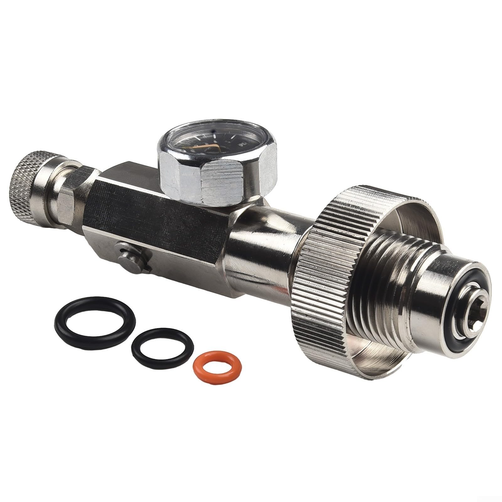 4500Psi for G5/8 for HPA High Pressure Air Scuba Din Fill Station Adapter Charge Valve, Air Scuba Din Fill Station Adapter Valve for G5/8 male thread size to 8mm quick disconnect