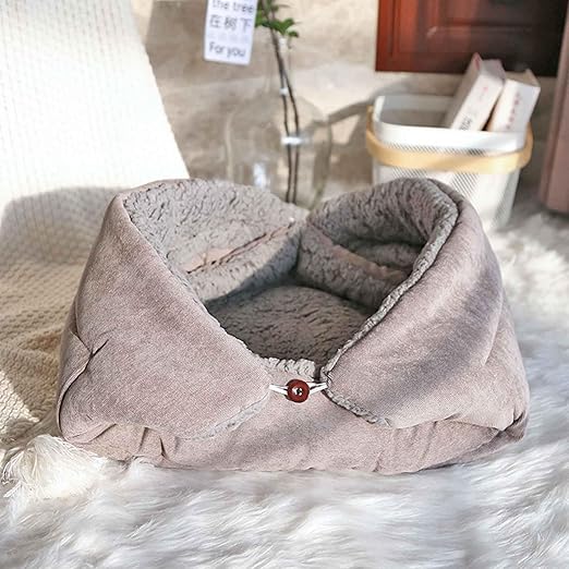 Cat Bed Small Dog Bed, Calming Dog Crate Bed Pet Cushion, 2