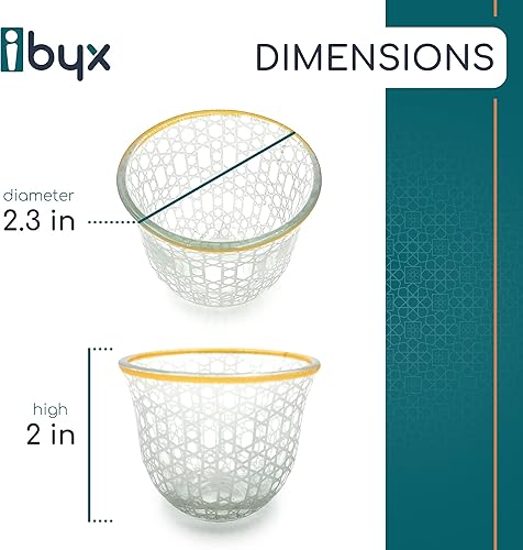 Miniatura 3 de Juego de 6 tazas de café turcas tazas de café de vidrio griego árabe regalo para ramadán y tradiciones turcas juego de expreso turco con detalles