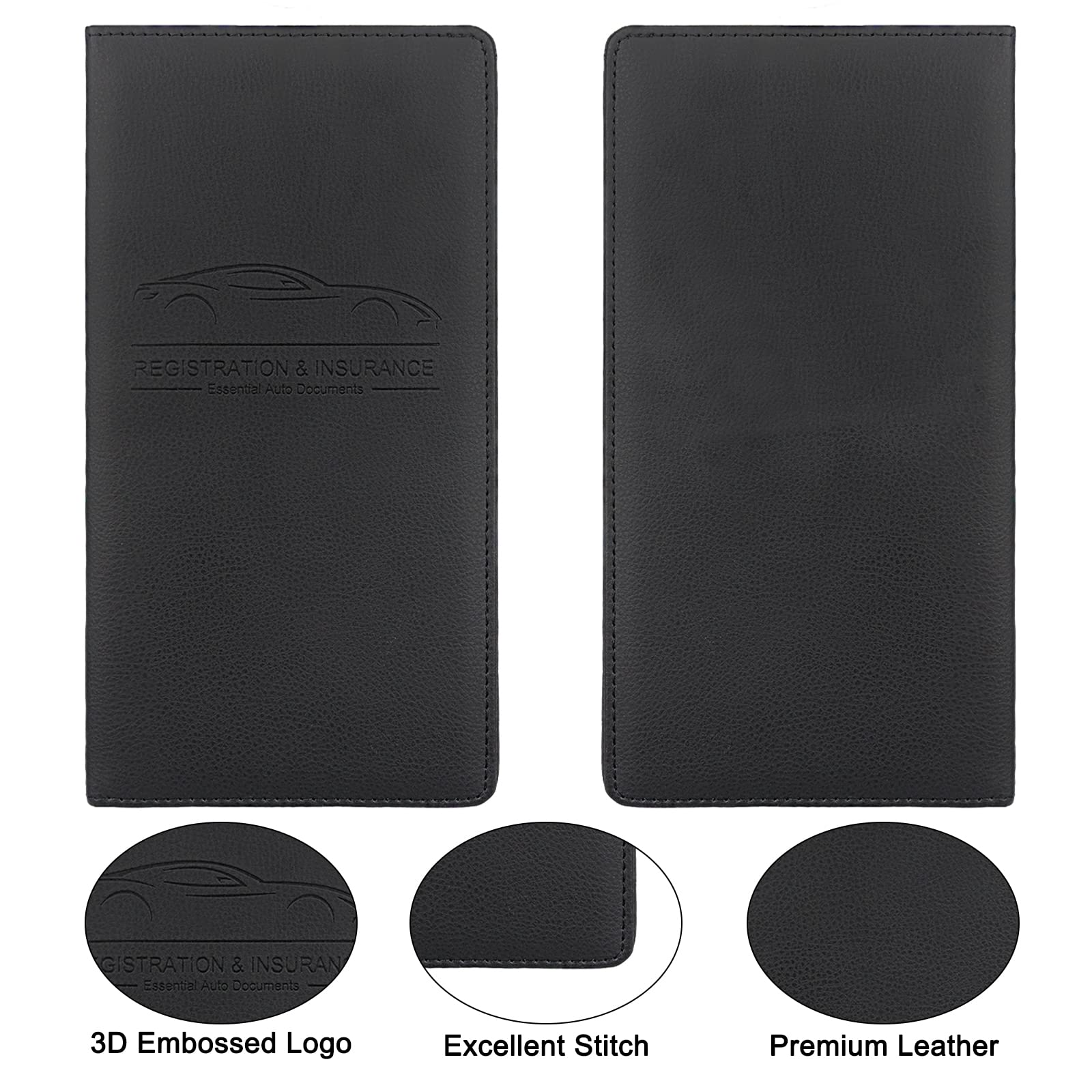 DMLuna Car Registration And Insurance Holder, Leather Vehicle Card - View #2