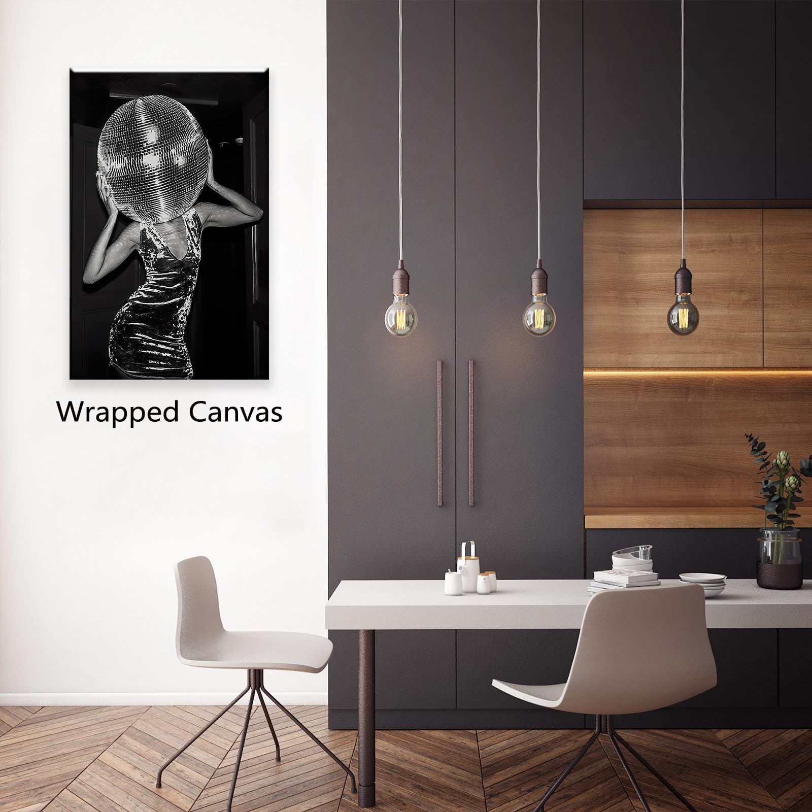 Decorazione artistica da parete in bianco e nero alla moda, poster musicali per l'estetica della stanza, divertente stampa su tela nera da discoteca, poster alla moda per soggiorno e carrello bar
