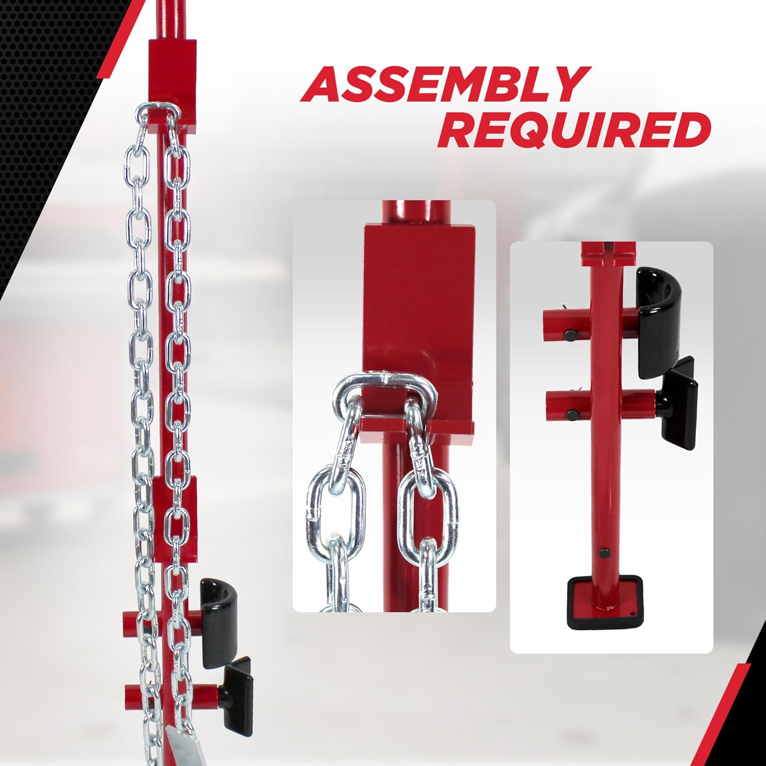 Champ Leverage Bar - 52” Alignment, Prying, and Pulling Stick with 3 Interchangeable Rubber Feet and 6 ft Chain Hook for Auto Body Frame and Panel Repair