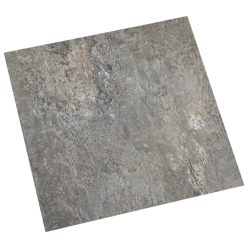 vidaXL Lamas para Suelo Autoadhesivas 55 Piezas Baldosa Azulejo Salón Antiestático Ignífugo Impermeable Antideslizante PVC 5,11 m² Gris