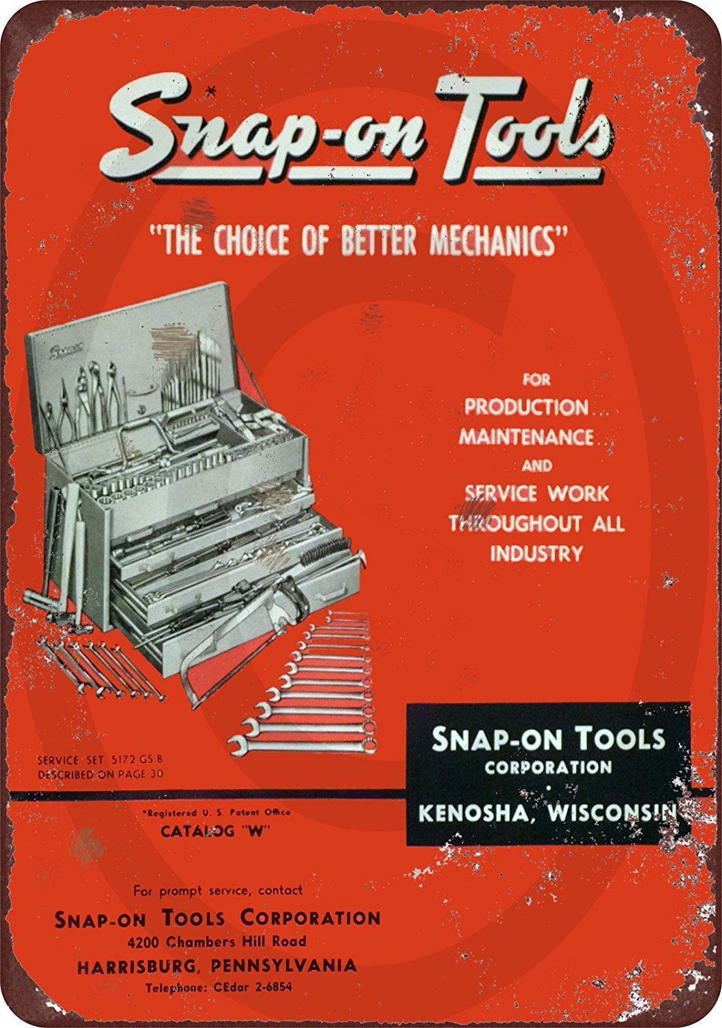 Inga Snap On Tool Catalog Vintage Look Reproduction Metal Sign Vintage Metal Sign 8X12 Inches