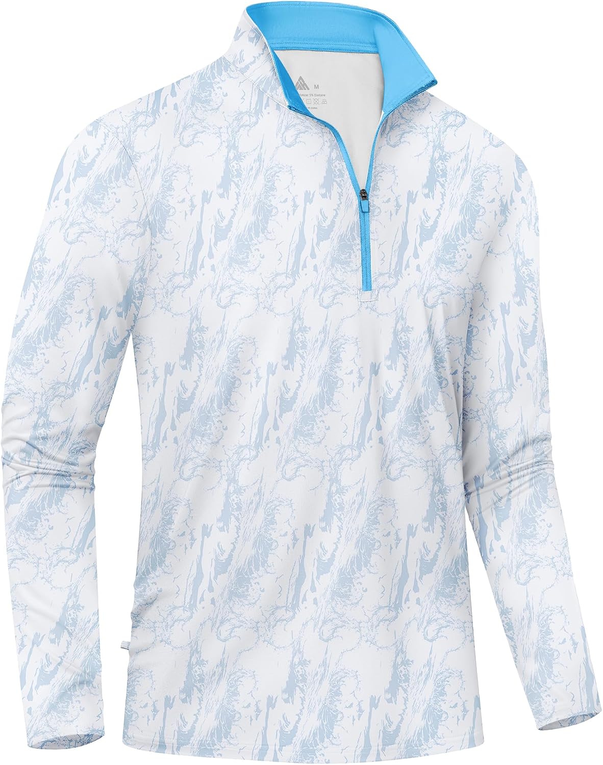 ZITY Men's Printed Quarter Zip Pullover UPF 50+ Long Sleeve Golf Shirt