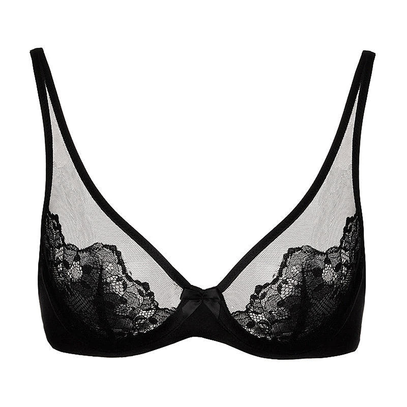 Brasier minimizador de tamaño grande para mujer, sin forro con aros y cobertura completa, bralette clásico push up ultrafino (color: negro, tamaño: 85 C)