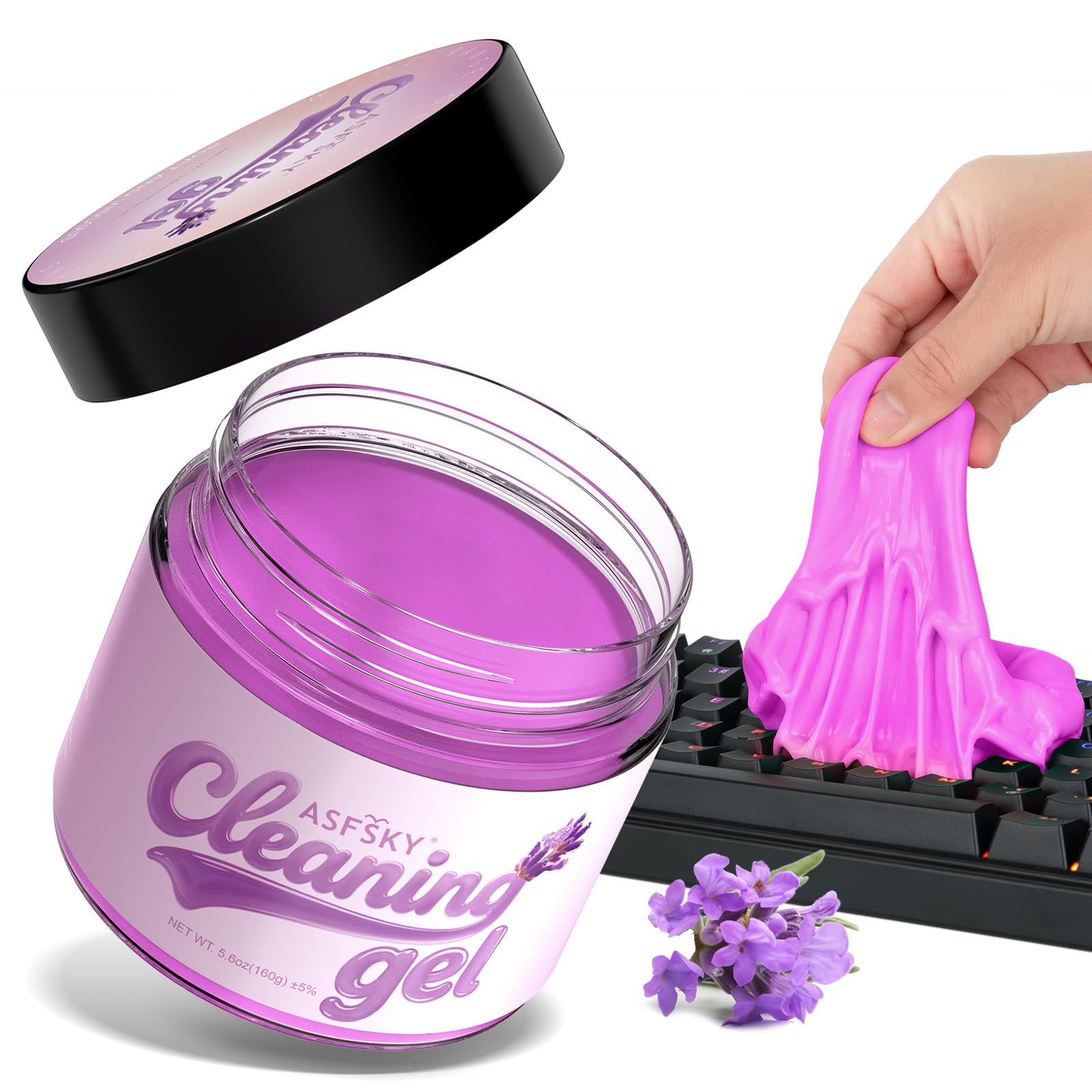 ASFSKY Tastatur Reinigungsgel Auto Reinigungsgel für den Innenraum Auto Schleim Reiniger Auto Zubehör Innenraum Cleaning Gel Universeller für Laptop, Drucker, Kameras (Lavendelviolett)
