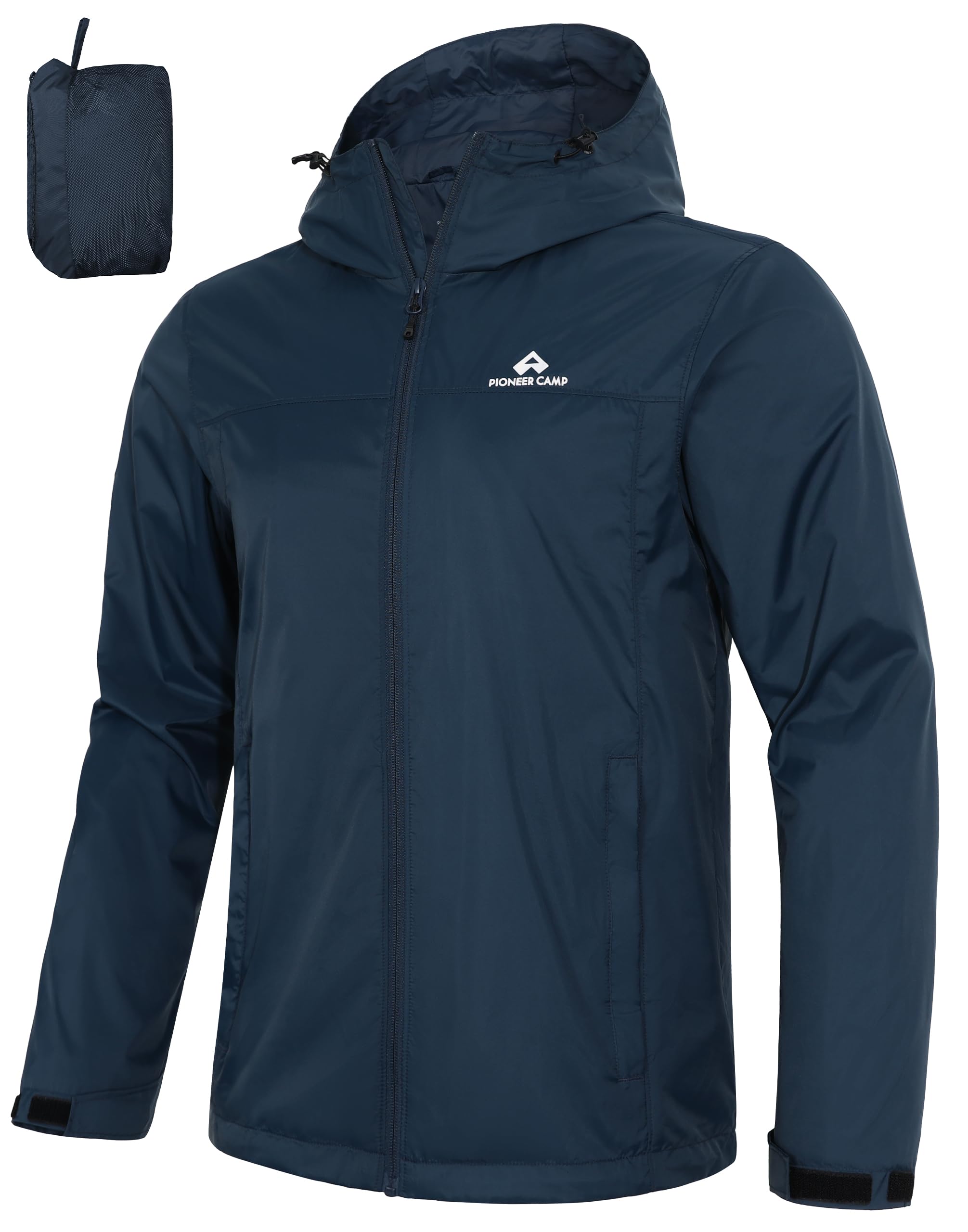 Pioneer Camp Veste Imperméable Homme Coupe-Vent - Veste de Pluie Homme Respirante avec Capuche - Imperméable Windproof Outdoor pour Randonnée, Camping, Vélo