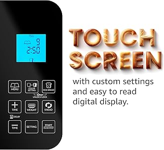 Elite Gourmet EBM8224MM Programmable 2 Lb. Bread Maker, PFAS free Ceralast™ Ceramic Pan, Touch Screen Control Panel, 19-Functions, Gluten Free, White, Wheat, Rye & more, 3 Loaf Sizes, Stainless Steel