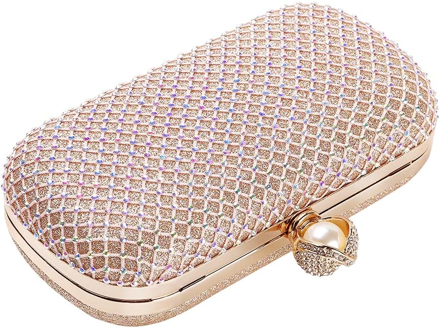 M106 Glitter Clutch Purse For Women Sparkly evening bags Prom Party Handbag Rose Gold