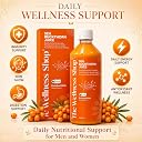 The Wellness Shop Himalayan Sea Buckthorn Juice 500ml x3 | Cold Pressed Seabuckthorn Berry Pulp Concentrate with Natural Vitamin C Omega 3 6 7 9, Antioxidants | Supports Immunity Skin Glow Gut Health gallery image