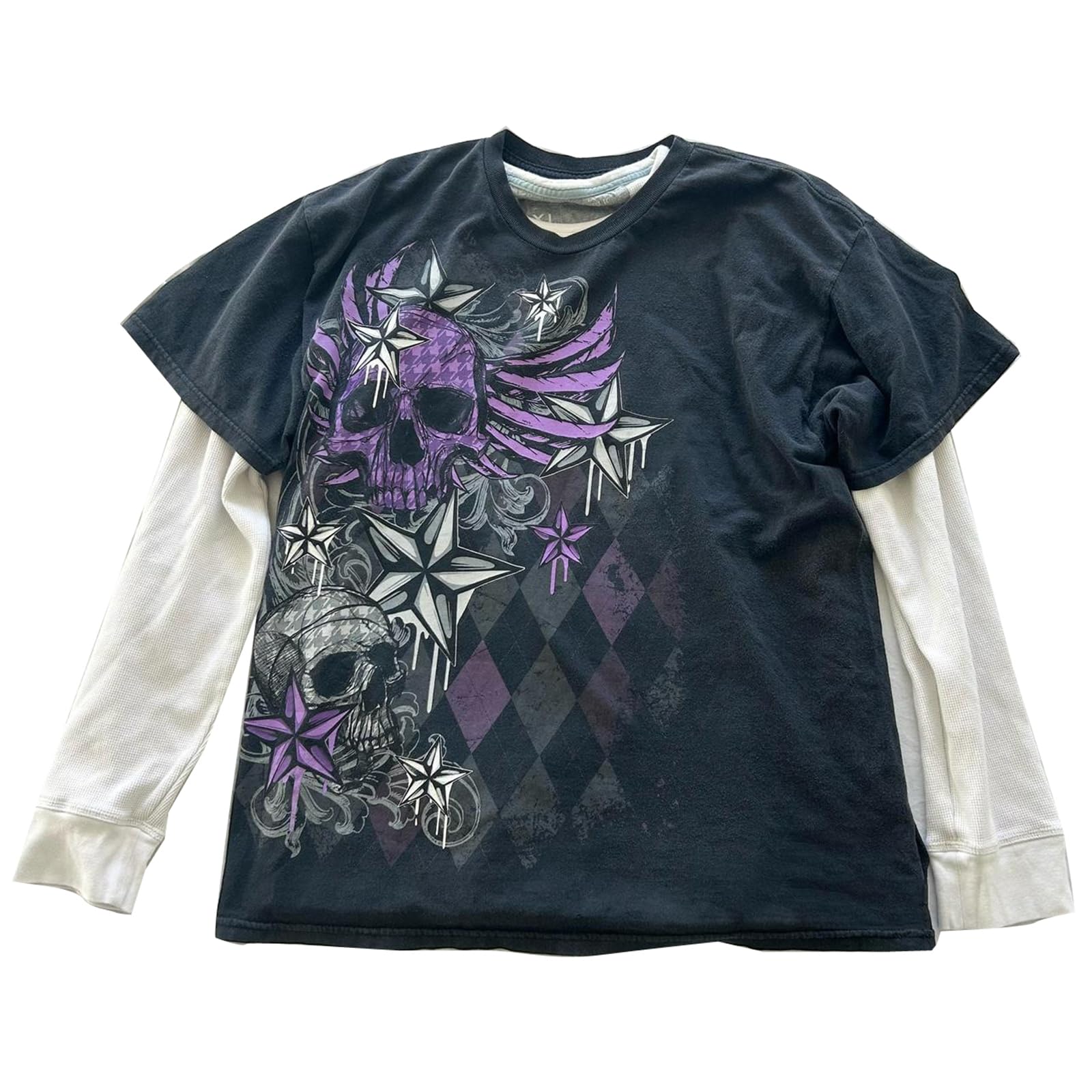 Womens Y2k Graphic Baggy Tees Shirts 2000s Gothic Grunge Emo Tops Fairycore Clothes