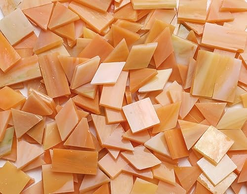 Lanyani Azulejos de mosaico de vidrio para manualidades, 4 formas mixtas de vidrieras Tiffany, 200 piezas, cuadradorectángulodiamantetriángulo,