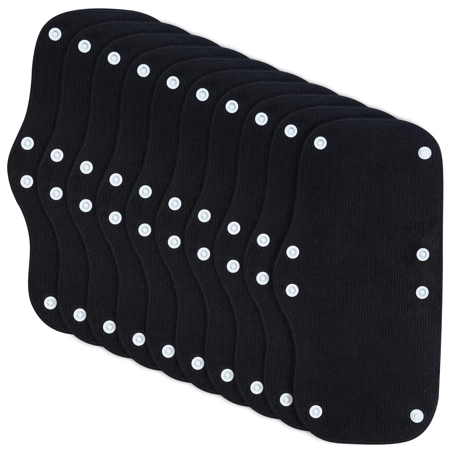 Hard Hat Sweatband Liners 10x5.5 Inch, 6 Pack Black Cotton Washable & Reusable Hardhat Liners With Snap Buttons