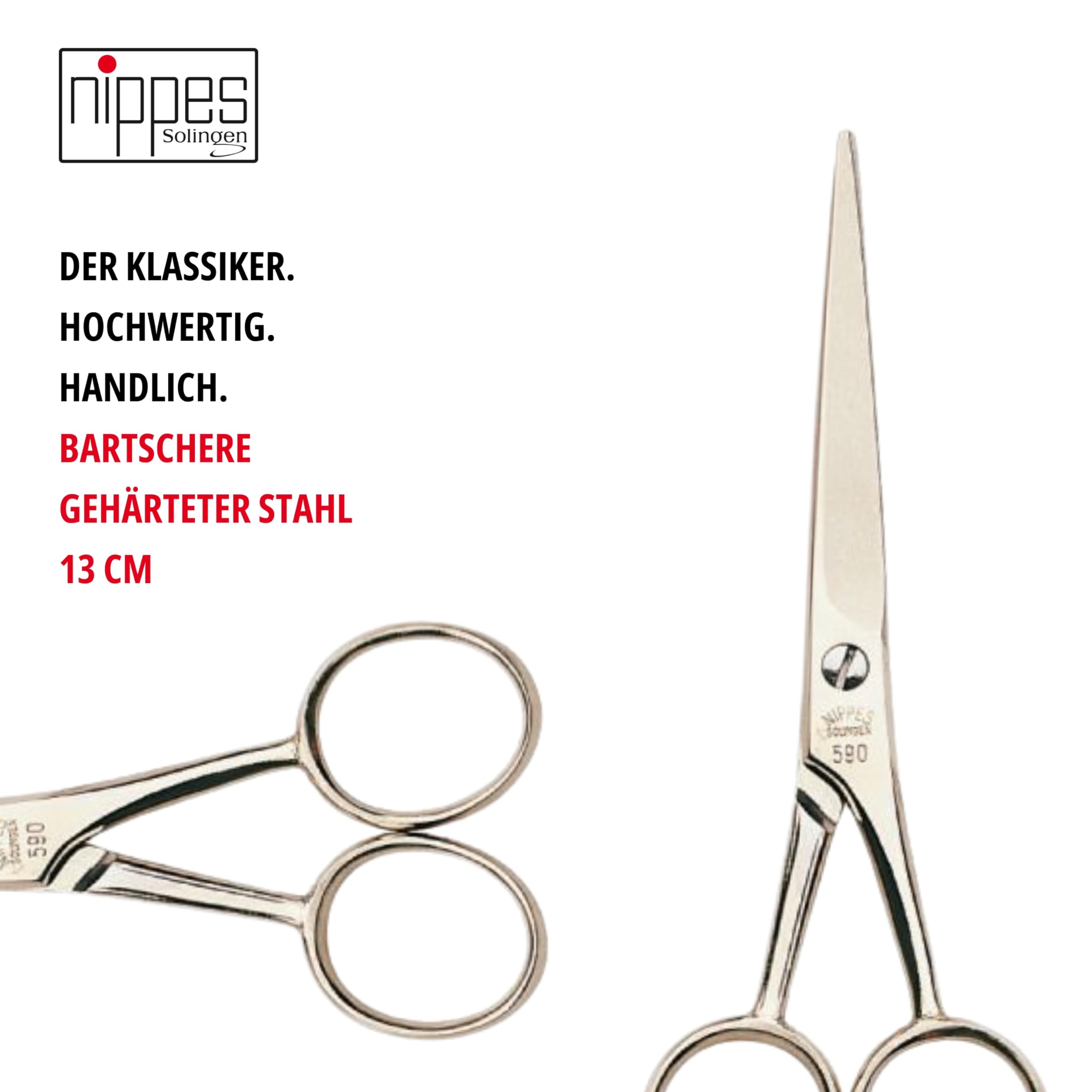 Nippes # 590 Beard Hair Scissors 13 cm Pack of 1 - Image 2
