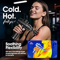 Vista 8 de AERLANG Pistola de masaje con calor y frío, pistola de masaje de tejido profundo, masajeador de espalda y cuello para aliviar el dolor, masajeador