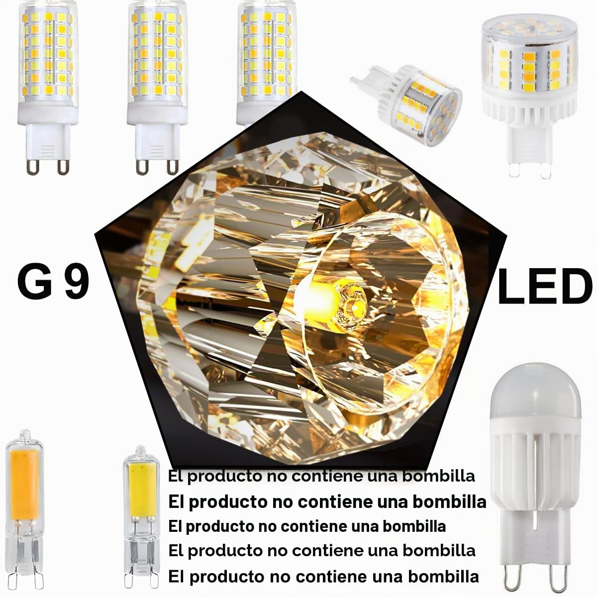Aplique de Pared de Cristal con Casquillo G9 – Lámpara de Pared Moderna Dorada 52cm con Pantalla de Vidrio en Forma de Capullo para Dormitorio, Salón, Pasillo, Hotel (52cm)