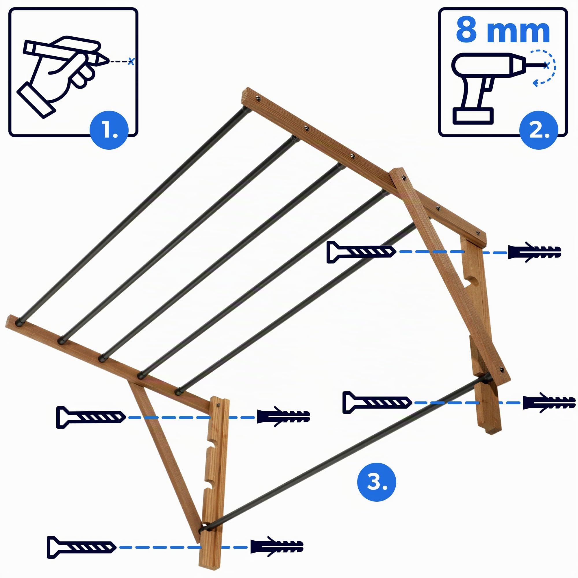 KADAX Séchoir Pliable, Entièrement assemblé, Séchoir debout extensible, Séchoir à linge à accordéon, Séchoir à linge à tour pliante (85 x 39,5 cm)