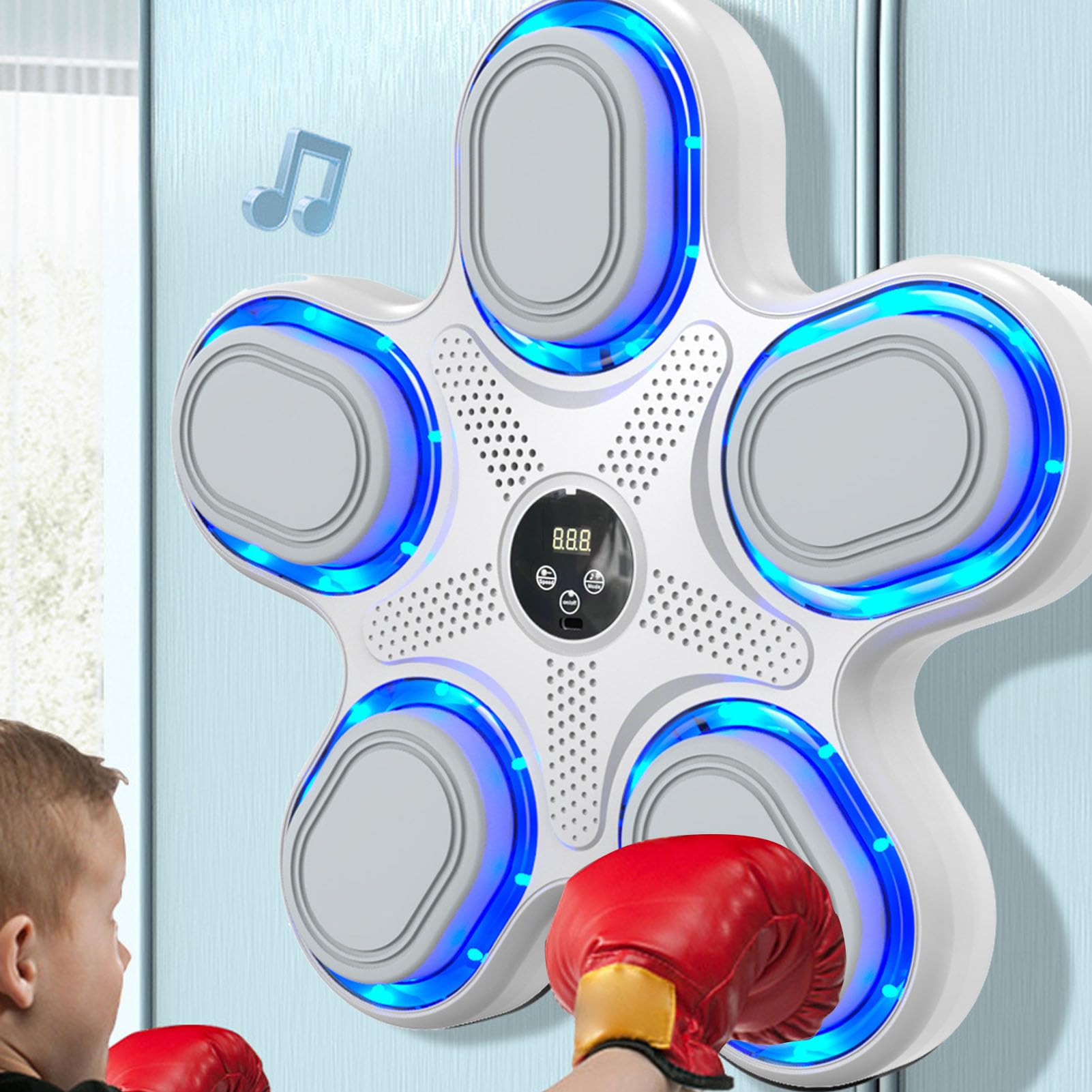 Music Boxing Machine, Macchina da Allenamento Musicale Boxe, Smart Bluetooth Multi Modes 5 Target Allevia l'attrezzatura per Il Fitness di Stress, Attrezzatura da punzonatura