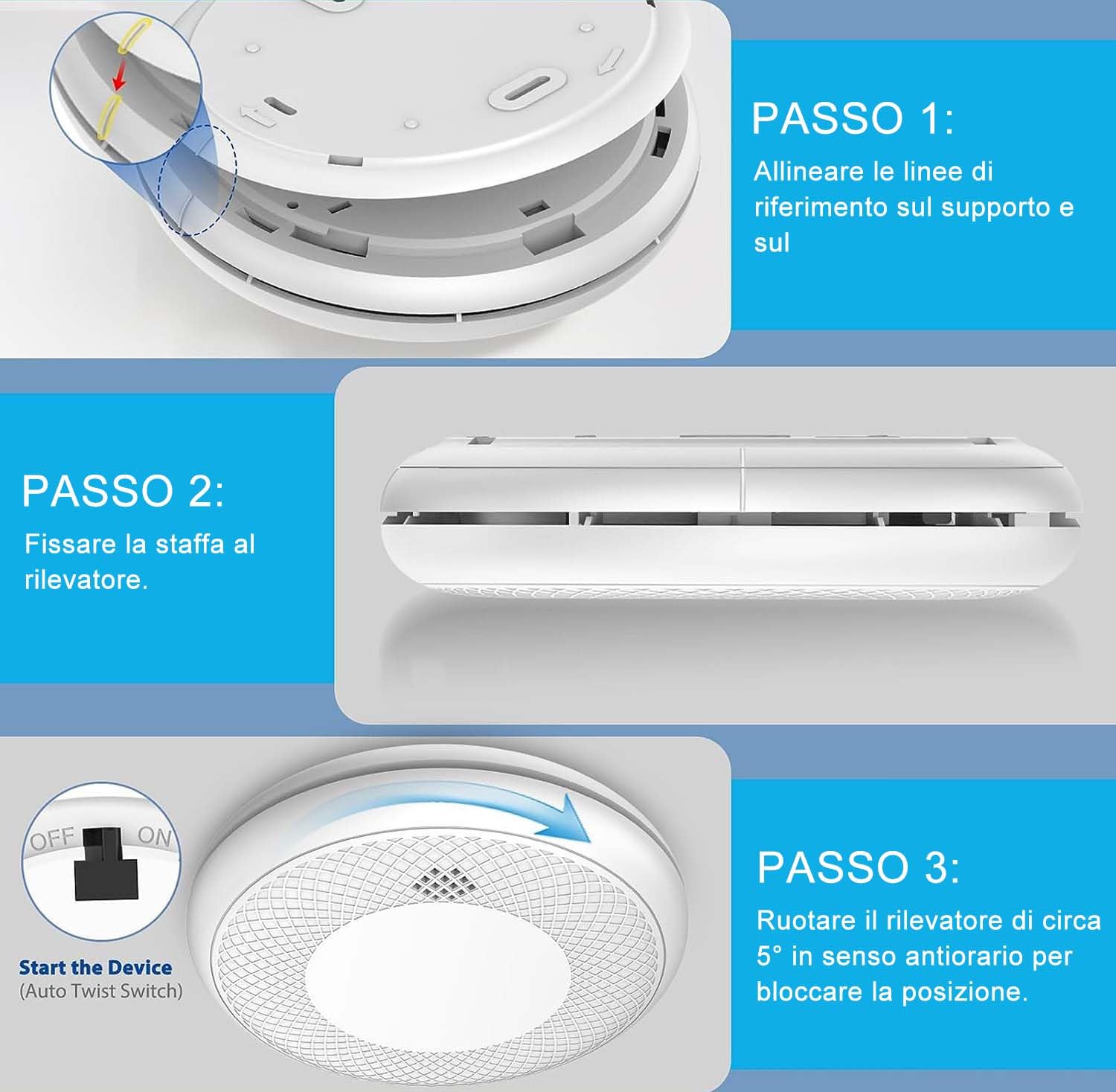 Rilevatore di Fumo WiFi, Batteria da 10 anni con Notifica Tramite App, Funzione di Disattivazione Dell'audio e Funzione di Autotest, Certificato TUV(Compatibile con l'app Tuya/Smart Life),2 pezzo