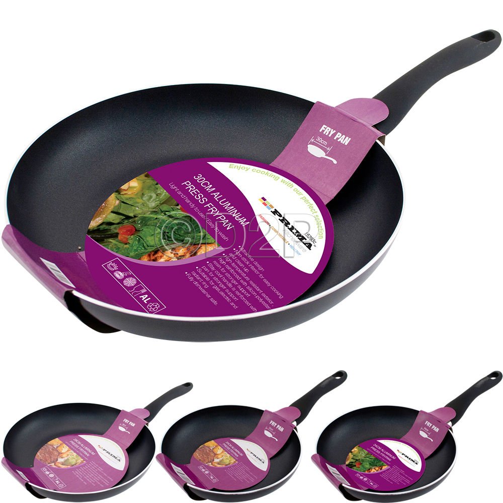 Bargains-Galore Black Aluminium Non Stick Coated Cooking Frying Pan Kitchen Frypan Soft Touch Handle (24Cm)