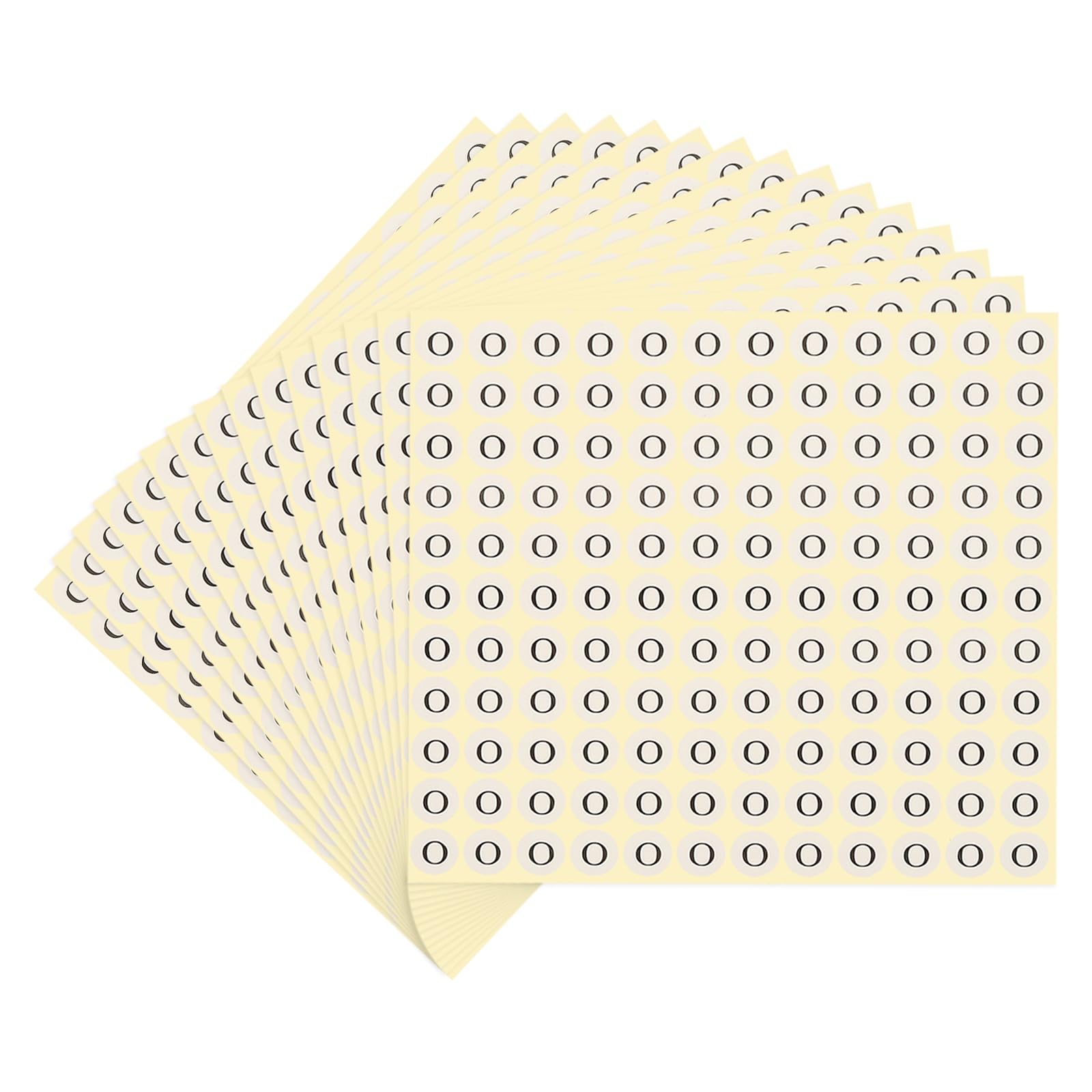 PATIKIL 15 Sheets Alphabet Stickers Letter O Small Round Sticker 1/2 Inch Self-Adhesive Paper Label for Inventory Organizing Storage Handmade (Total 1980Pcs)