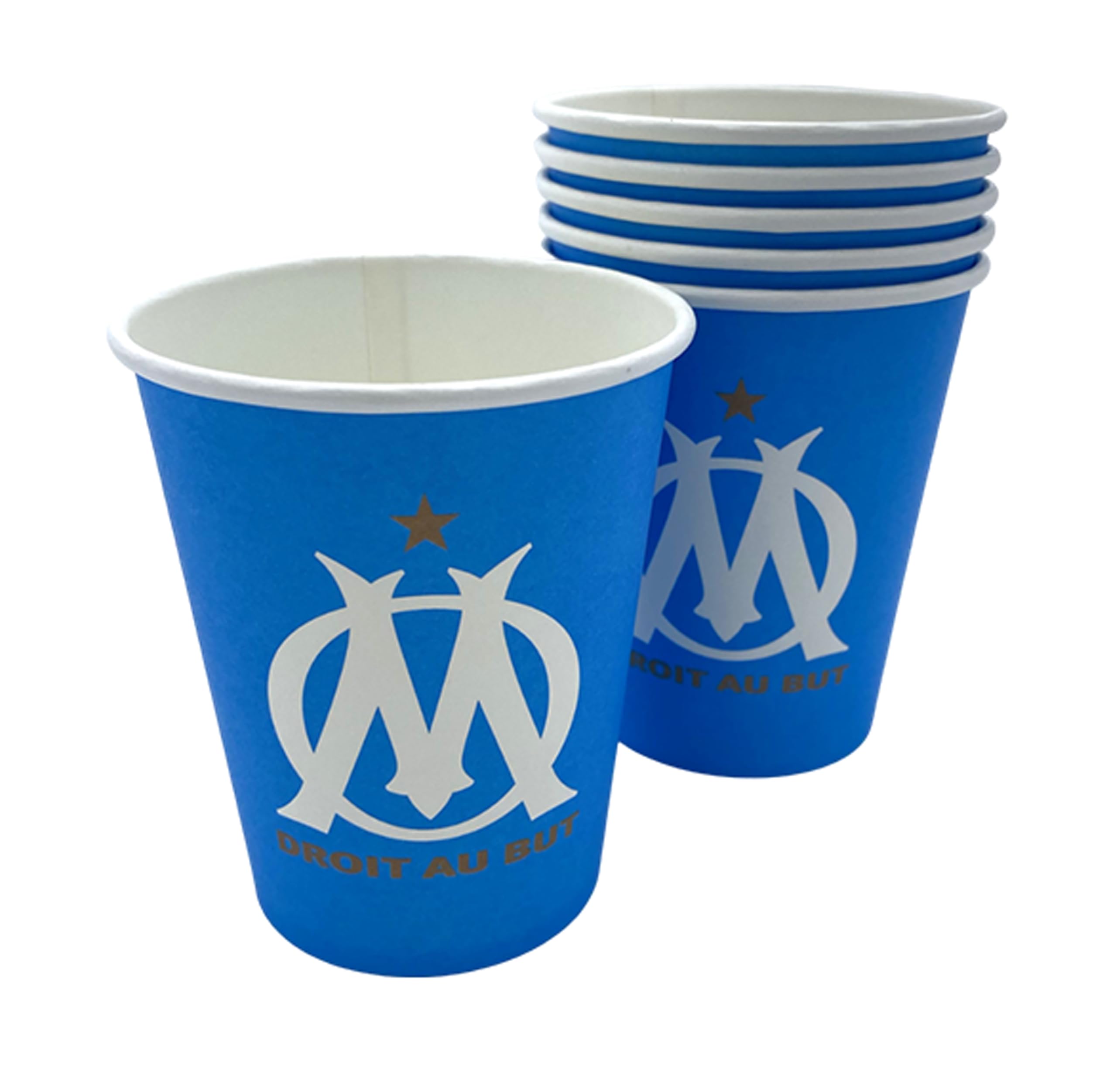 OLYMPIQUE DE MARSEILLE 6 x verre gobelet jetable 25cl OM - Collection officielle
