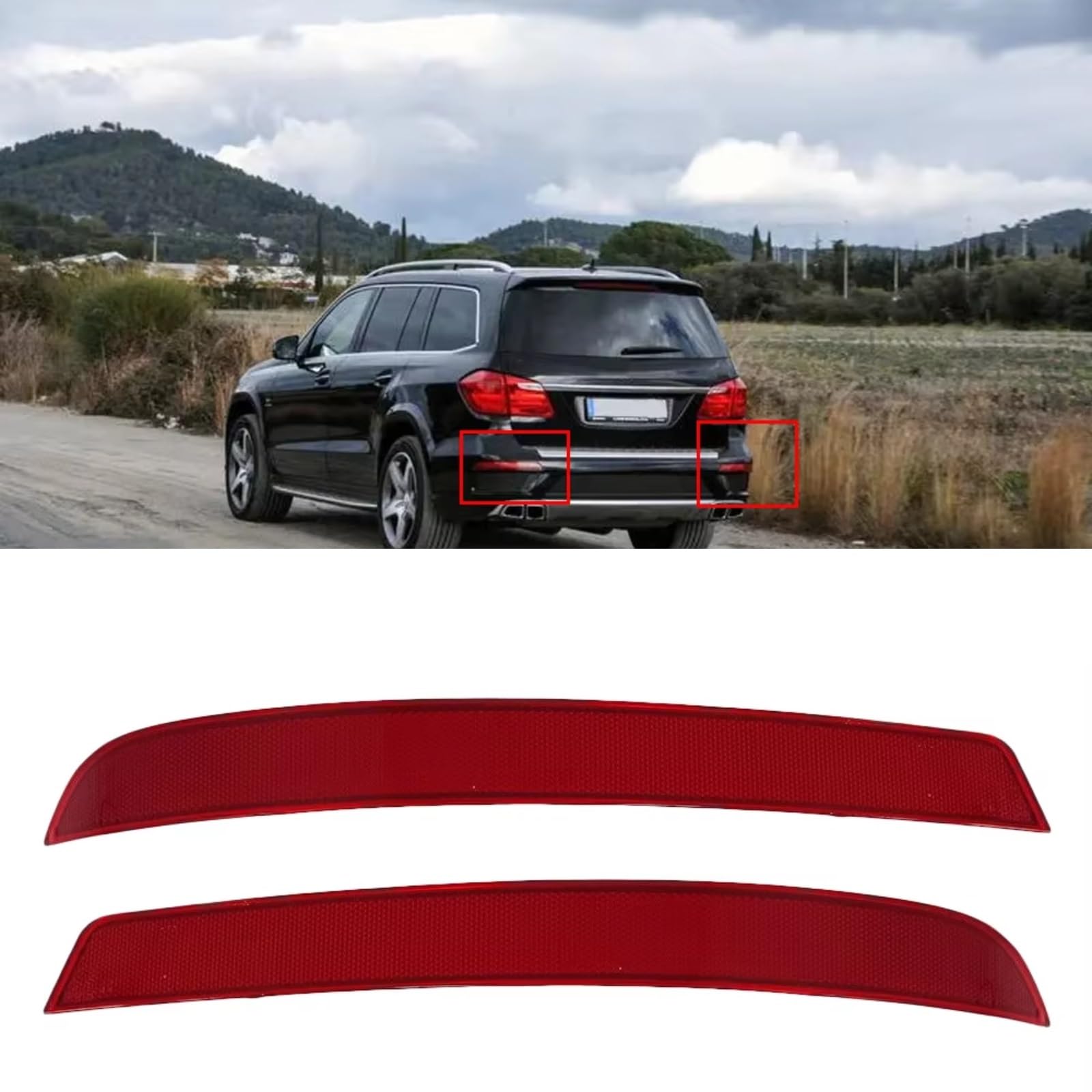 Compatible Con Benz Para GLS X166 2015 2016 2017 2018 2019 Conjunto De Reflectores De Parachoques 1668200374 1668200474 Reflector Lateral Trasero