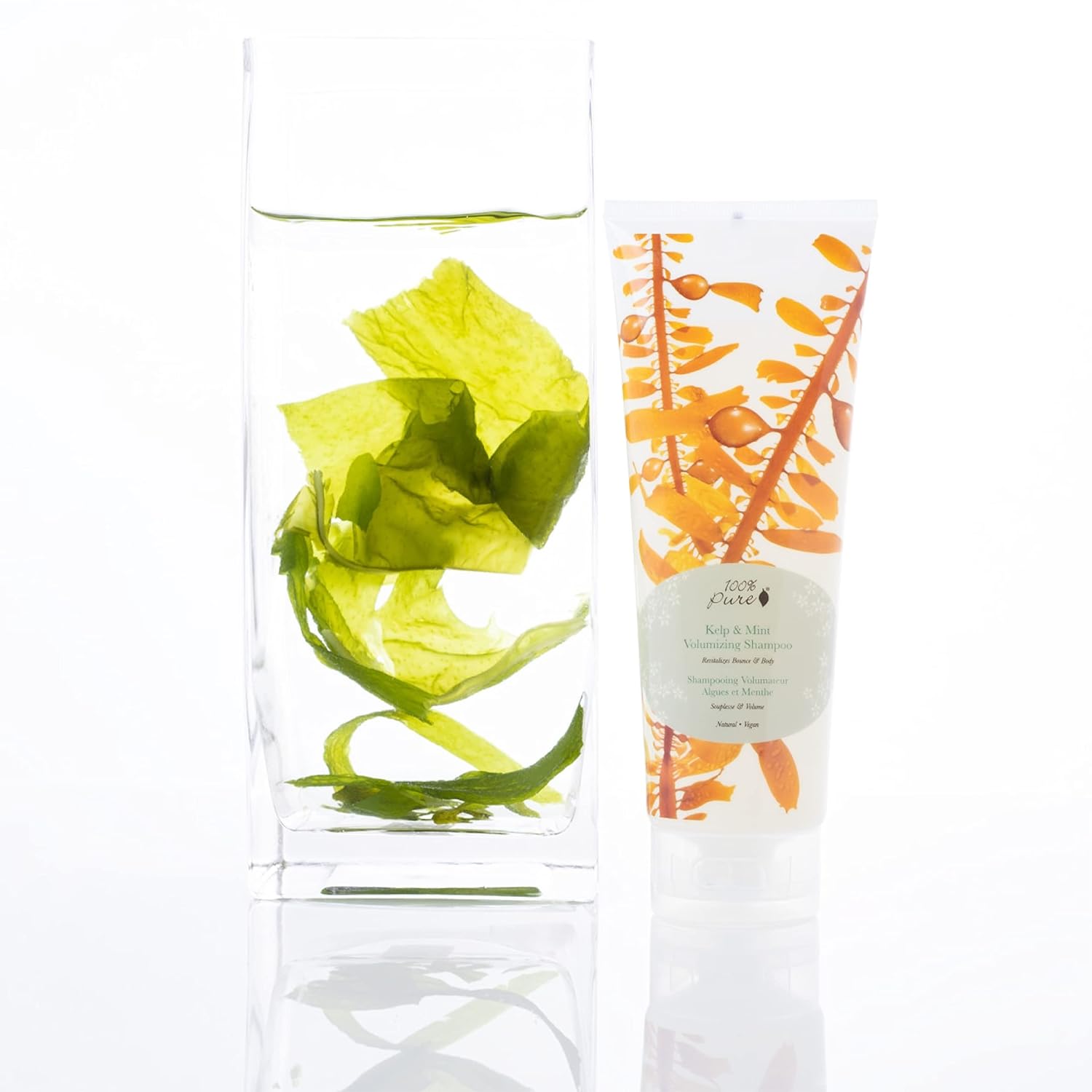 100% PURE Kelp & Mint Volumizing Shampoo Purifying Hydration & Deep Detox - Botanical Body Boost for Dry, Damaged Thinning Hair, Promotes Healthy Growth for Women & Men - Sulfate Free - 8 Fl Oz - Image 4