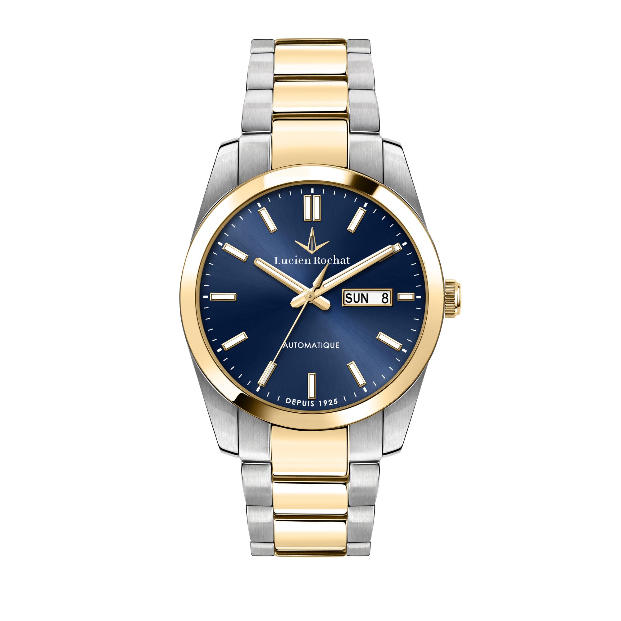 Leman Men's Watch Blue Sunray Made of Steel, PVD Gold - R0423114002