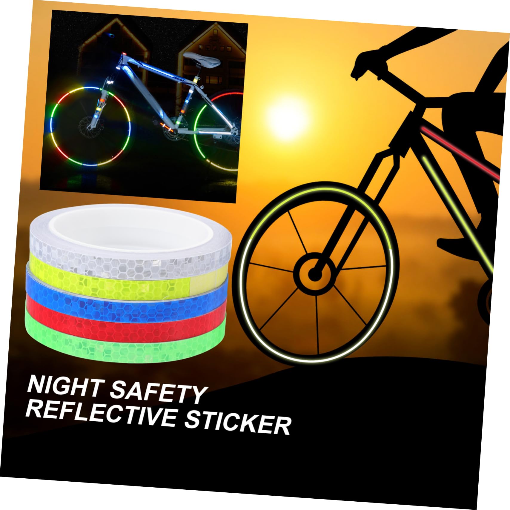 Toddmomy Adhesivos Reflectantes para Bicicletas Reflectores De Bicicleta Pegatinas Reflectantes Lado Pegatinas para Bicicletas Ciclismo De Polivinilo