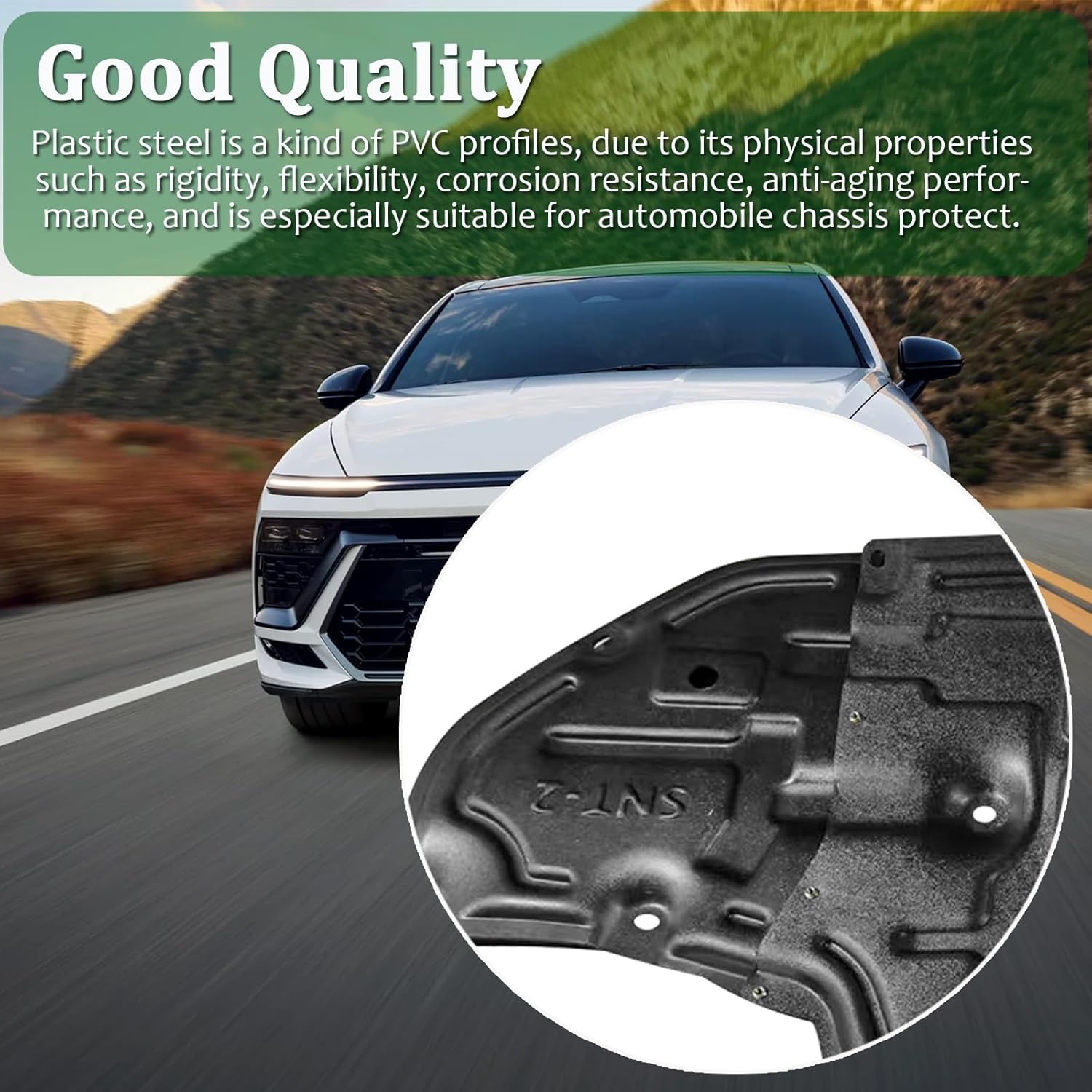 Engine Splash Shield Compatible with Hyundai Sonata 2024 2025 Engine Guard Under Cover Mud Flaps with Screw Hardware