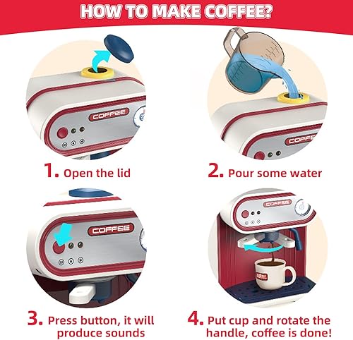 Miniatura 2 de Cafetera de juguete, juego de rol, hamburguesería, caja registradora con sonido, juegos de cocina para niños, electrodomésticos de cocina, juguete