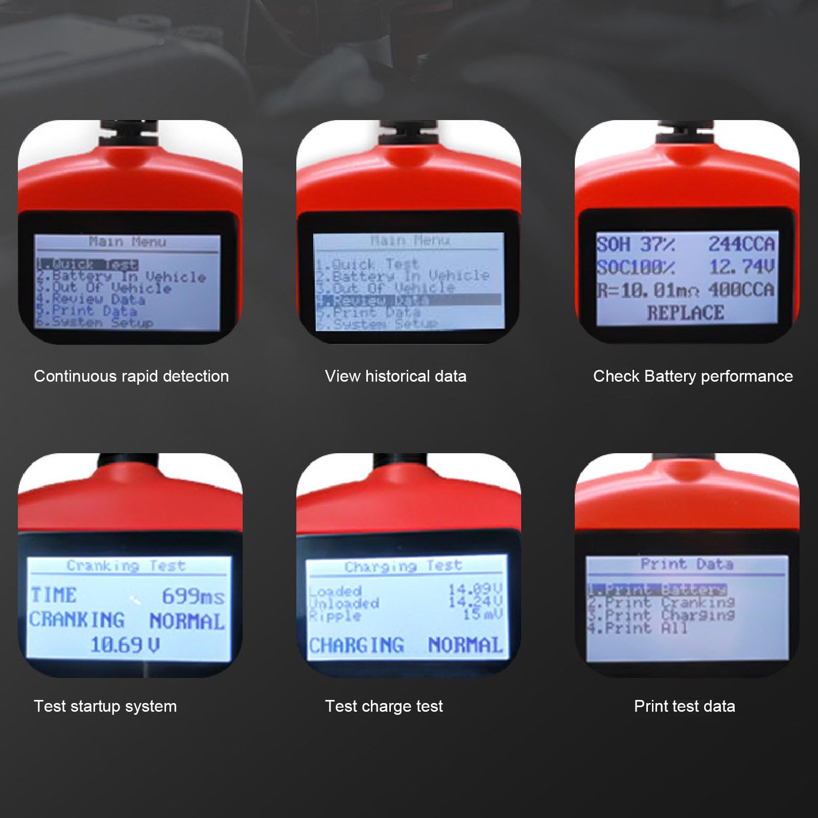 Tester akumulatora samochodowego 12 V CCA 100 do 2000 220AH Cyfrowy tester obciążenia samochodowego Analizator akumulatora Narzędzie do testowania ładowania przy rozruchu z