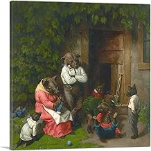 ARTCANVAS Domestic Tranquility Canvas Art Print Stretched Framed Painting Picture Poster Giclee Wall Decor by William Holbrook Beard - 12" x 12" (0.75" Deep)