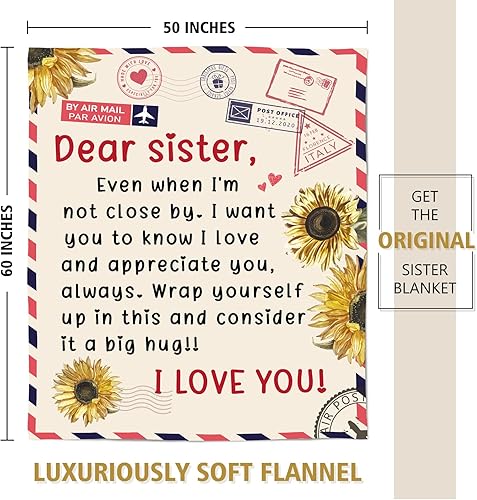 Miniatura 5 de Niyewsor Regalos de cumpleaños para hermana, manta de regalo para hermanas, regalo para hermanas en el día de la madre, Navidad, manta de correo