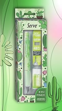 Serve Nature Patterned Deep Pencil, Deep Eraser and Deep Min, 0.7 mm, Apple Green
