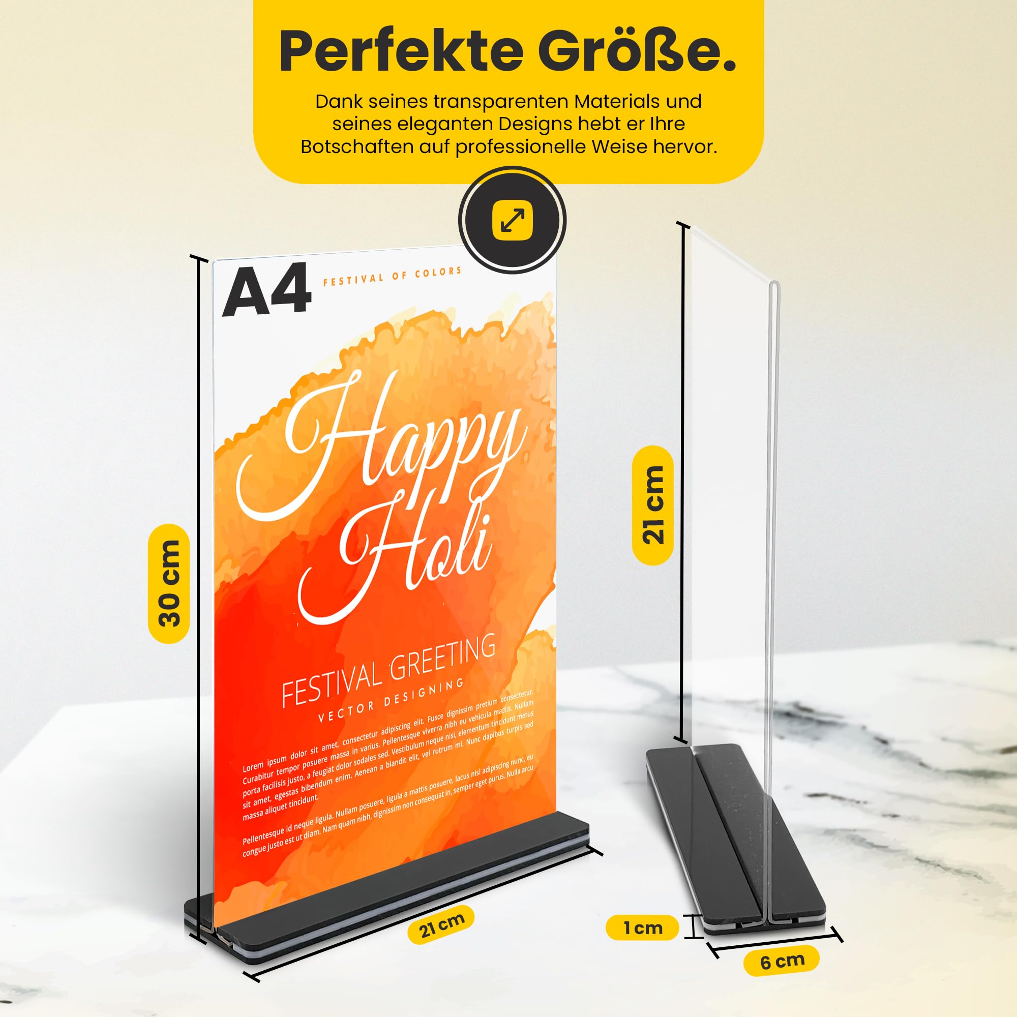 GOYAPRINT Präsentationsständer aus Plexiglas, A4, für Menüs und Werbung, transparent, für Plakate und Broschüren, Menühalter für Restaurants, Büros, Hotels und Veranstaltungen (10, A4)