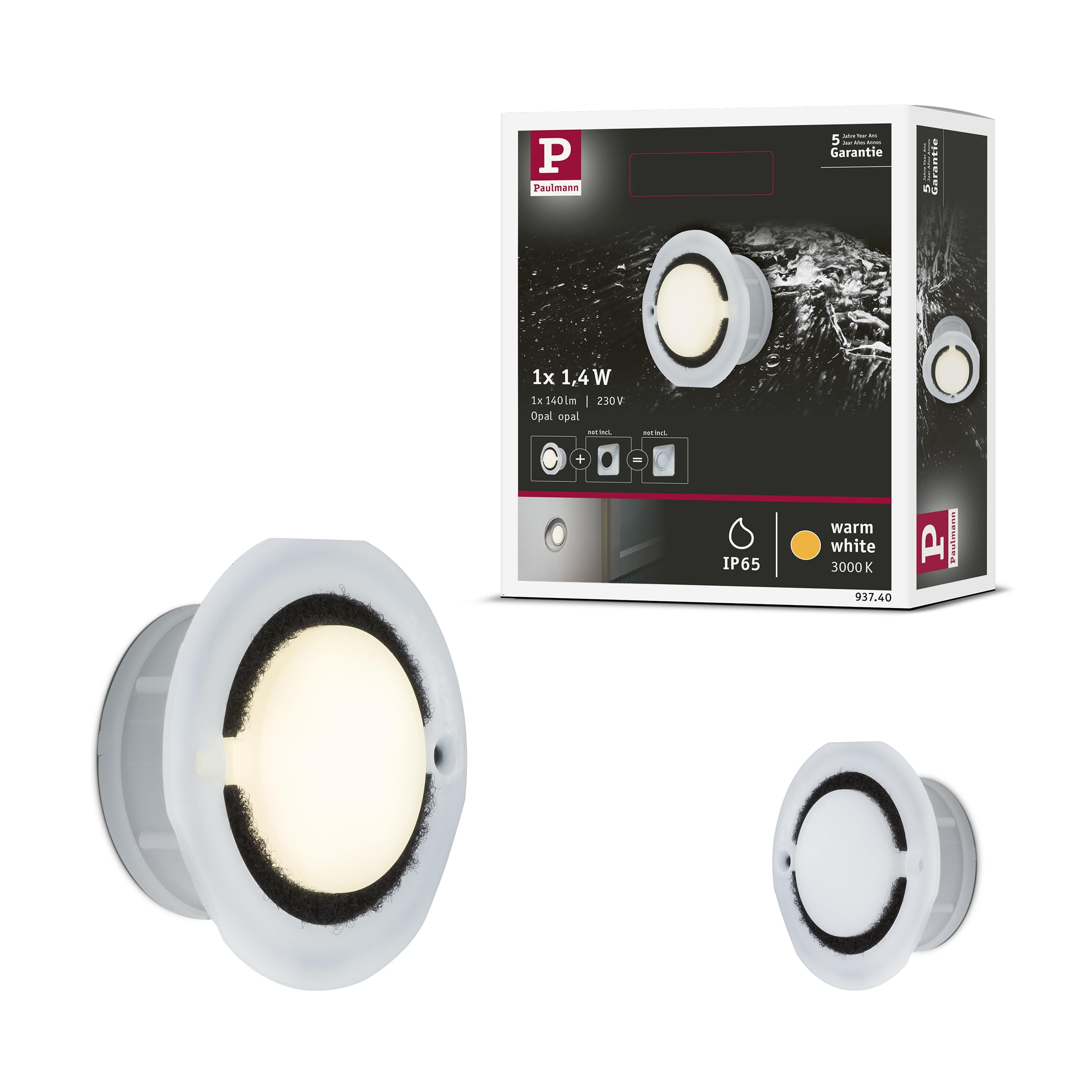 Paulmann Special Kit encastrés LED IP65 1,4W 3000K 230V 76 mm opale