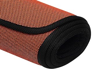 Panchtatava EVA Acupressure Yoga & Exercise Mat with Belt & Carrying Bag (6mm Thick_Orange:Black Border)