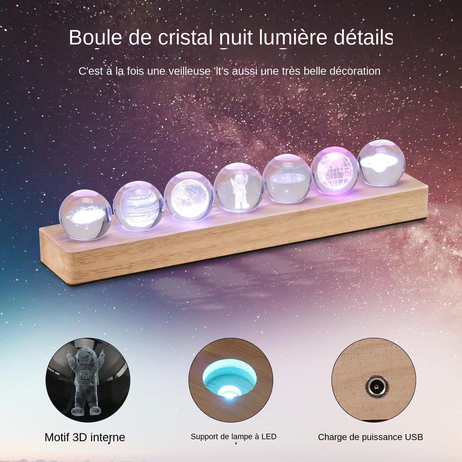 Lampada Da Notte Da Scrivania | Decorazione Lampada Da Notte Palla | Compagno Meditazione Astronomica per Camera, Soggiorno, Ufficio o Dormitorio - Decorazione Emolliente