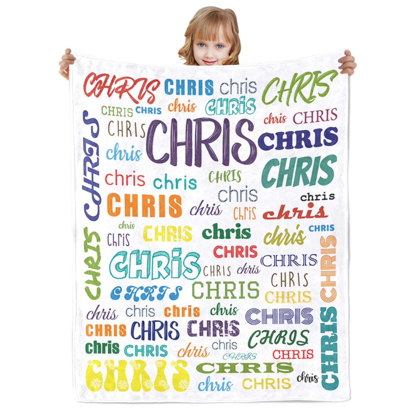 Urijk Personalised blanket for Adults, Customised Name Throw Blanket, Personalised fleece blanket name blankets for Christmas Birthday Valentines Day โ image 1