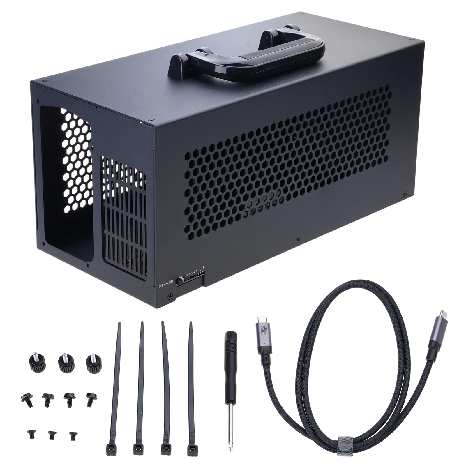 swynrf Metal Compatible External GPU Dock PCIe Graphics Card Adapters 40Gbps Charging For Gaming Video Editing Laptops