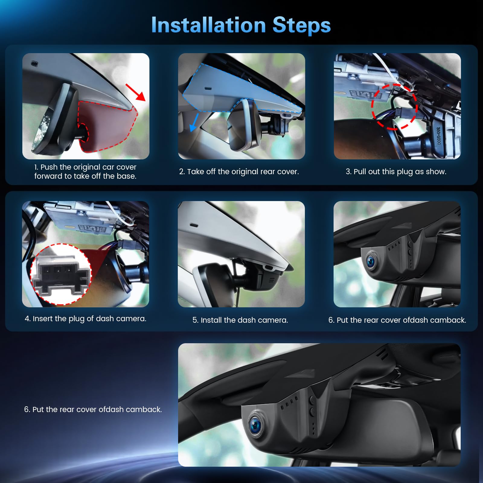 Inefala 4K UHD 2160P Dashcam para VW Tiguan 2018-2024, Dash CAM Coche con Tarjeta SD de 64GB 150° Gran Angular Visión Nocturn, Dashcam Cámara Coche con WiFi App Controlcon Sensor G Grabación de Bucle