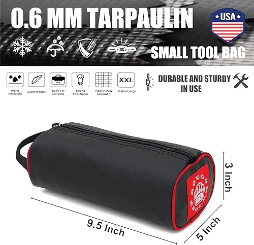 Miniatura 2 de Rough Enough - Bolsa de herramientas pequeña, organizador de piezas pequeñas con cremallera, asa portátil para equipo de motocicleta, electricista,